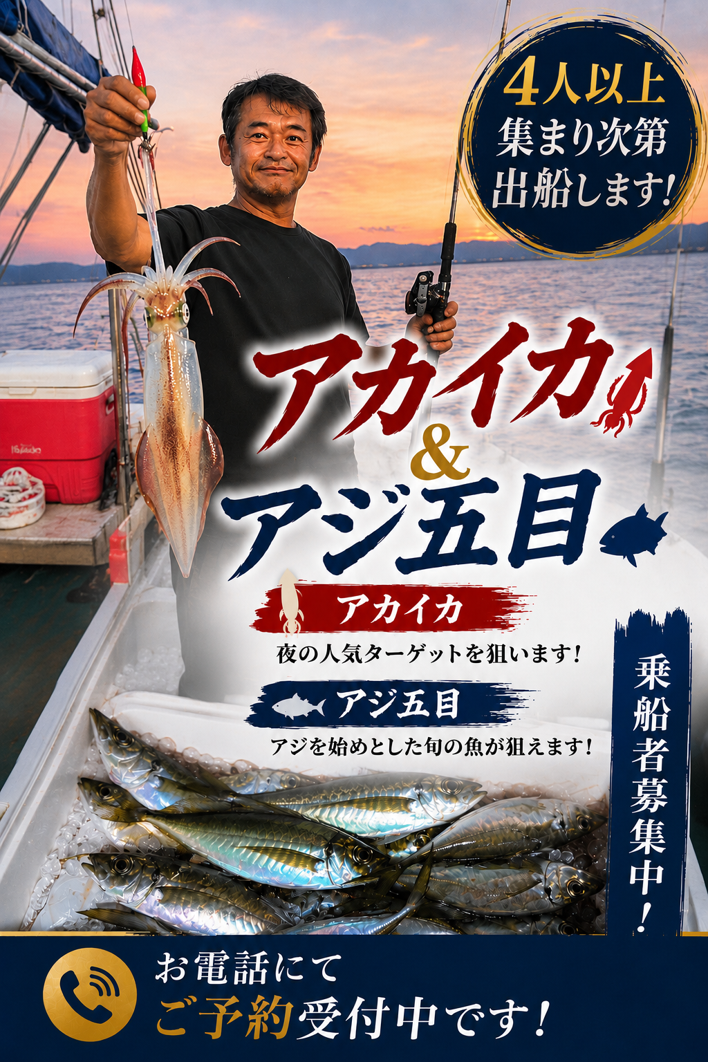 アカイカ・アジ募集中！